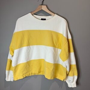 Limited America Yellow and Cream Striped Crewneck Size Large